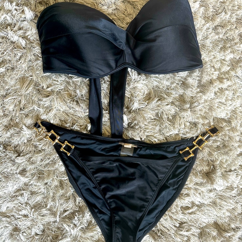 Pilyq black and gold bikini